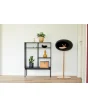 Black round fireplace